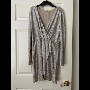 Gold Shiny Long Sleeve formal dress